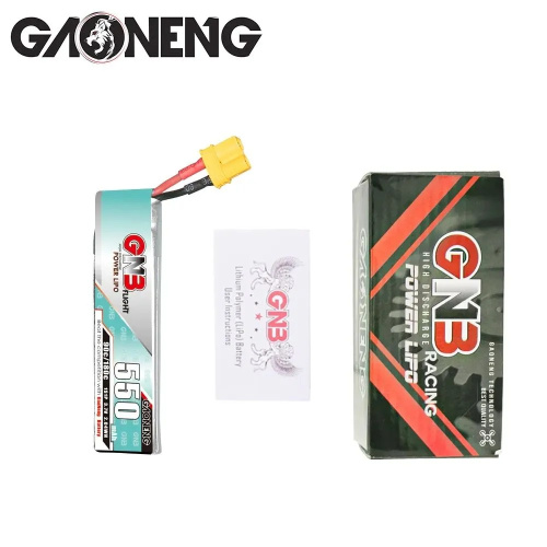 Аккумулятор Li-po Gaoneng GNB 550mah 1S1P 3.7V 90C XT30 6x18x66mm фото 4