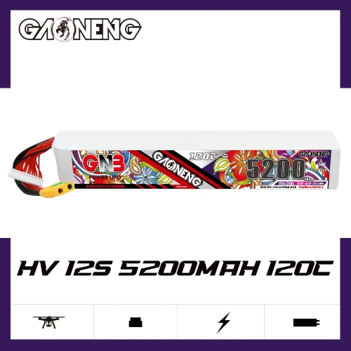 Аккумулятор LiPo GAONENG GNB 5200mAh 12S1P 45.6V 120C 280х50х56mm XT90S