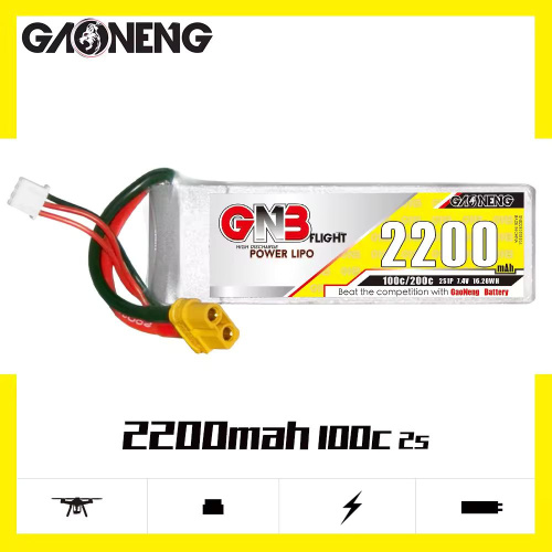 Аккумулятор Li-po Gaoneng GNB 2200mah 2S1P 7.4V 100C 17x34x104mm XT60