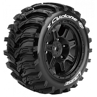 Колеса в сборе (2шт) Louise RC MFT X-CYCLONE для автомоделей Traxxas X-Maxx 1/5, черные диски, HEX: 24мм