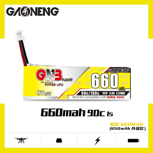 Аккумулятор Li-po Gaoneng GNB 660mah 1S1P 3.8V HV 90C 7.8x18x58mm