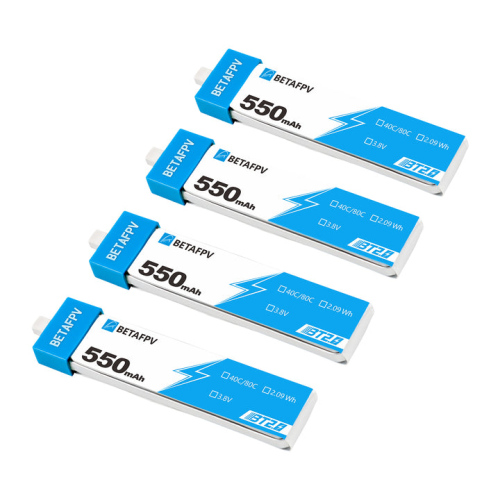 Аккумуляторы Li-po BetaFPV 550mAh 1S 3.8V HV 40/80C BT2.0 (Набор 4 штуки) фото 2