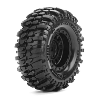 Колеса в сборе (2шт) Louise RC CR-CHAMP 1.0 SUPER SOFT для автомоделей краулер-трофи 1/18-1/24 масштаба, черные диски, HEX: 7мм