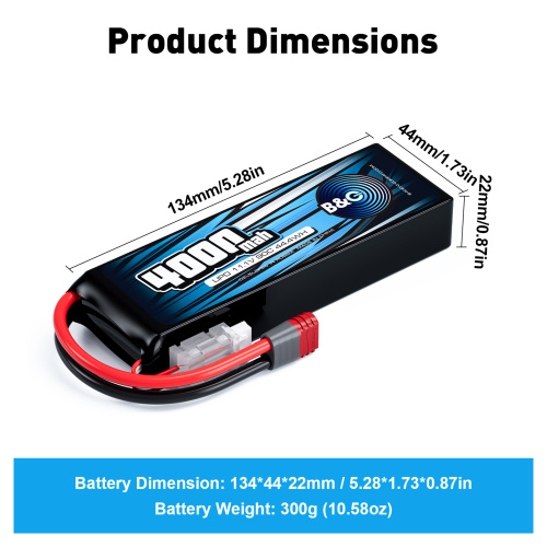 Аккумулятор Li-Po B&C 4000 MAH 11.1v (3s) 90C, T-Plug, Soft case фото 2