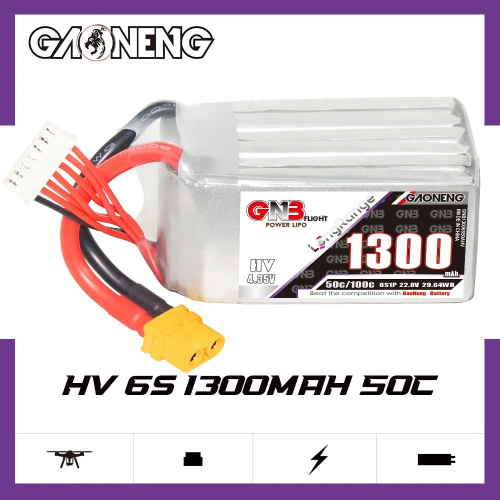 Аккумулятор Li-po Gaoneng GNB 1300mah 6S1P 22.8V HV 50C 36x34x75mm