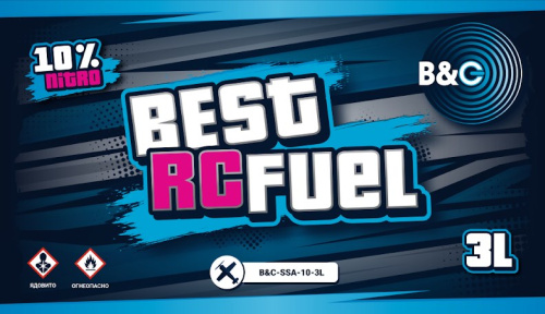 Топливо для р/у моделей (нитро) B&C авиа 10%, 3 литра фото 2