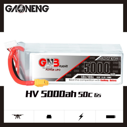 Аккумулятор Li-po Gaoneng GNB 5000mah 6S1P 22.2V 50C 56x44x139mm XT60