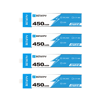 Аккумуляторы Li-po BetaFPV 450mAh 1S 3.8V HV 30/60C BT2.0 (Набор 4 штуки)
