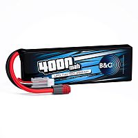 Аккумулятор Li-po B&C 4000 MAH 7.4V (2s) 50C, T-plug, Soft case
