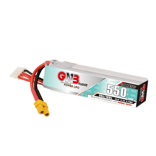 Аккумулятор Li-po Gaoneng GNB 550mah 3S1P 11.1V 90C 18x18x72mm LONG TYPE фото 2