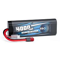 Аккумулятор Li-po B&C 4000 MAH 7.4v (2s) 35C, T-plug, Закругленный-Hard case