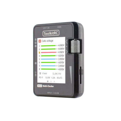 Тестер аккумуляторов и сервоприводов ToolkitRC MC8 (2-8S, USB-C, XT60, PWM, PPM, SBUS)