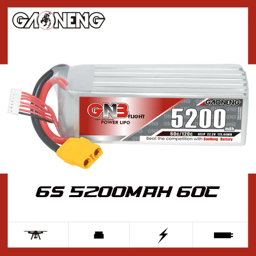 Аккумулятор LiPo GAONENG GNB 5200mAh 6S1P 22.2V 60C 139х44х56mm XT90S