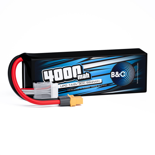 Аккумулятор Li-Po B&C 4000 MAH 14.8v (4s) 90C, XT60, Soft case