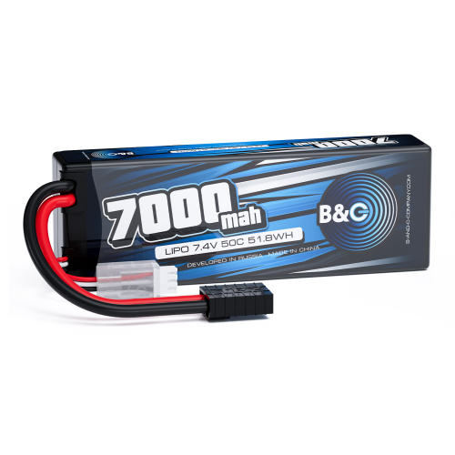 Аккумулятор Li-po B&C 7000 MAH 7.4v (2s), 50C, TRX, Hardcase