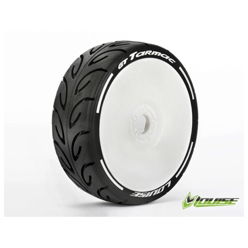 Колеса в сборе (2шт) Louise RC MFT GT-TARMAC SOFT для автомоделей багги 1/8 масштаба, белые диски, HEX: 17мм