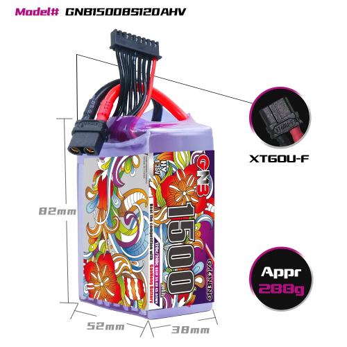 Аккумулятор LiPo GAONENG GNB LiHV 1500mAh 8S 30.4V 120C XT60 фото 2