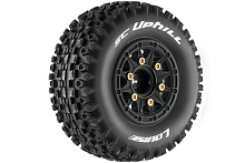 Колеса в сборе (2шт) Louise RC SC-UPHILL SOFT для автомоделей шорт-корс траков 1/10 масштаба, черные диски, HEX: 12,14,17мм