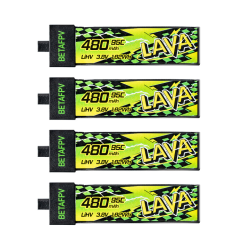 Аккумуляторы Li-po BetaFPV LAVA II 480mAh 1S 3.8V HV 95C BT2.0 (Набор 4 штуки)