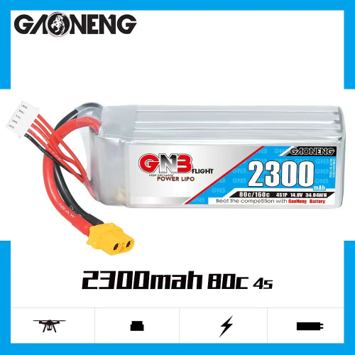 Аккумулятор Li-po Gaoneng GNB 2300mah 4S1P 14.8V 80C 36x34x108mm XT60