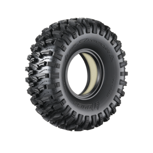 Колеса в сборе (2шт) Louise RC CR-SIXGEAR 1.9 SUPER SOFT для автомоделей краулер-трофи 1/10 масштаба, черные диски, HEX: 12мм фото 3