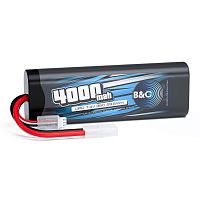 Аккумулятор Li-po B&C 4000 MAH 7.4v (2s) 35C, Tamiya, Закругленный-Hard case