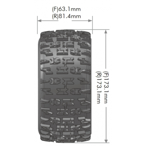 Колеса в сборе (2шт) Louise RC B-PIONEER SPORT для автомоделей Багги 1/5 масштаба, черные диски, HEX: 24мм фото 2