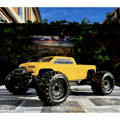 Колеса в сборе (2шт) Louise RC MT-UPHILL Soft для автомоделей монстр трак, трагги 1/10 масштаба, черные диски, HEX: 12,14,17мм фото 5